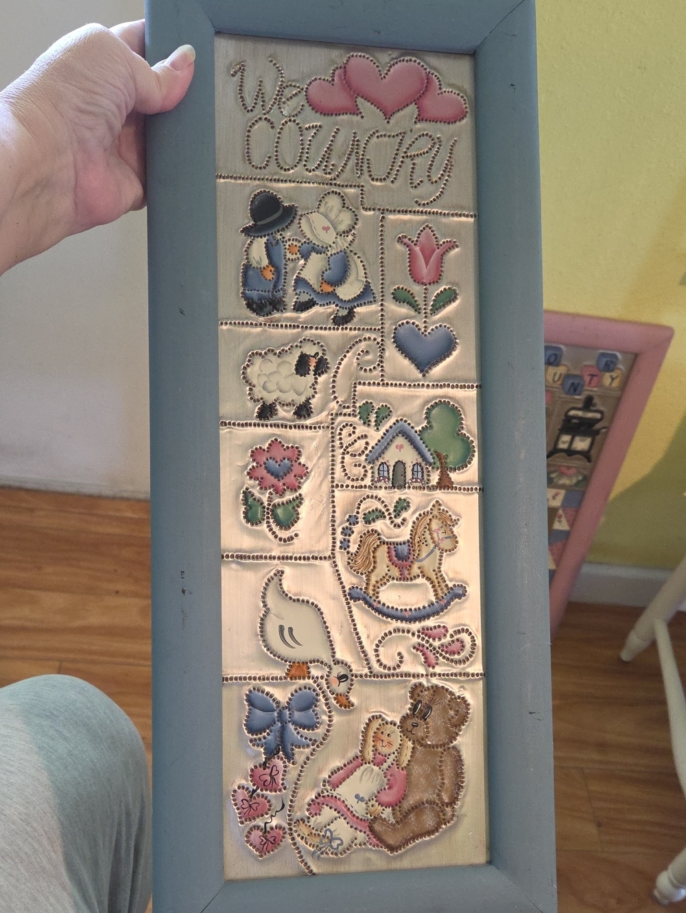 Framed Country Hand Tin Punch Wall Art - Decorative Panel